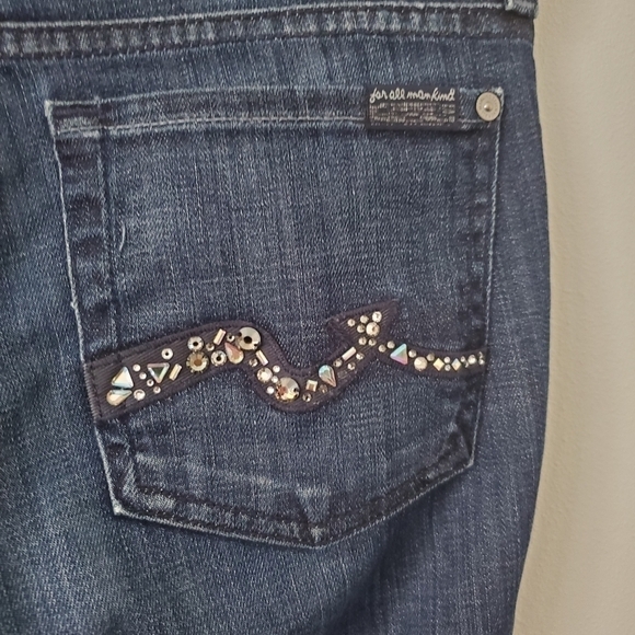 7 for all Mankind bootcut jeans embellished with Swarovski crystals Size 28 - Picture 7 of 10